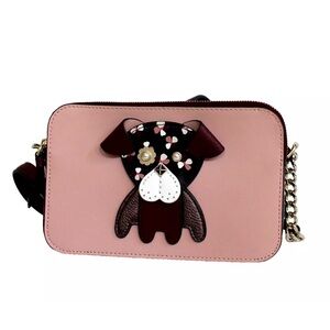 🔥 EUC Rare Kate Spade Floral Pup Cherrywood Double Zip Small Crossbody Bag🔥